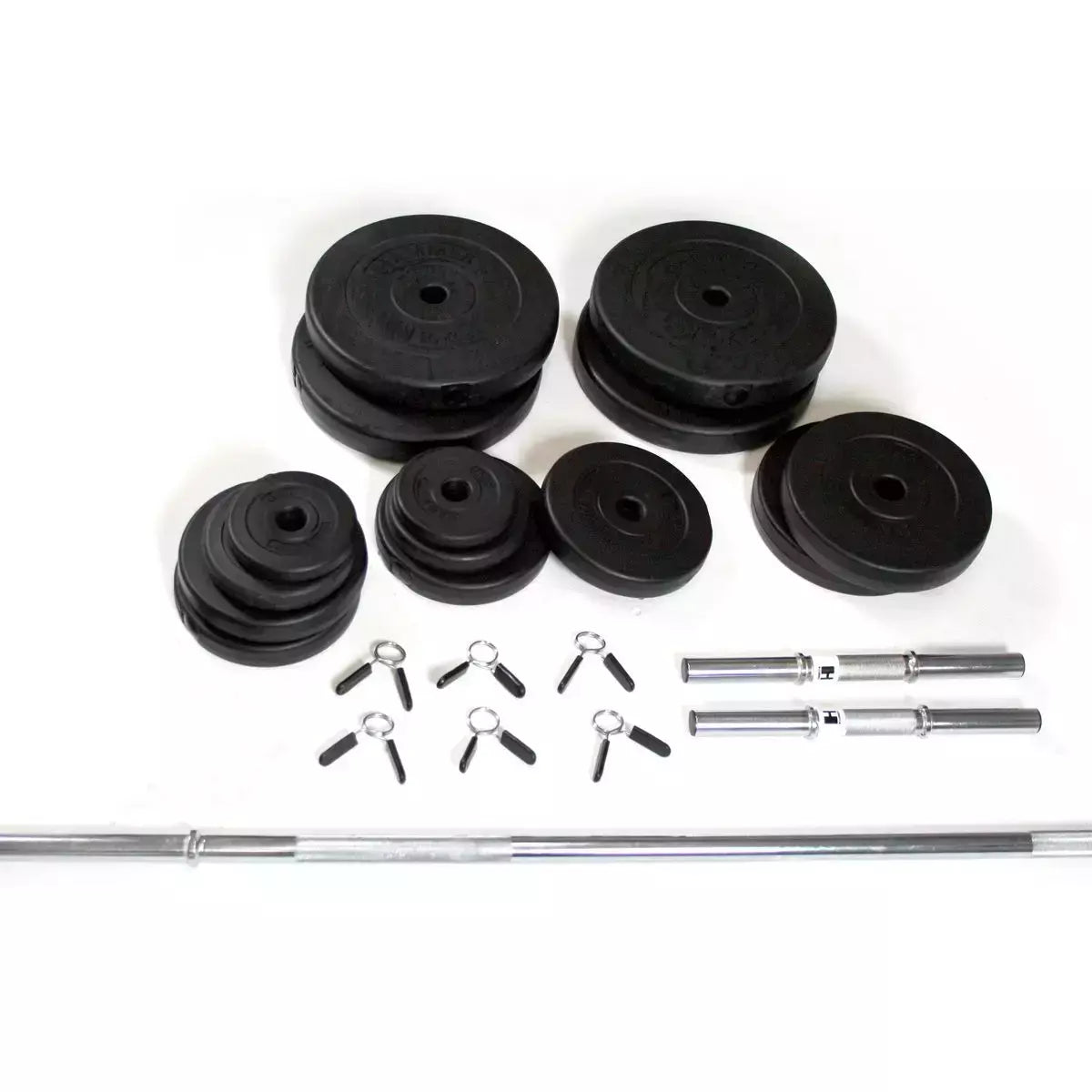 Barbell and Dumbbell Set 76 kg Gym Weights Concrete Discs cod. 4612 Hammer Line 