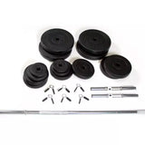 Barbell and Dumbbell Set 76 kg Gym Weights Concrete Discs cod. 4612 Hammer Line 