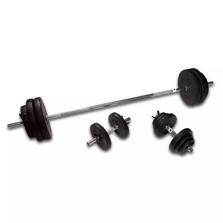 Barbell and Dumbbell Set 76 kg Gym Weights Concrete Discs cod. 4612 Hammer Line 
