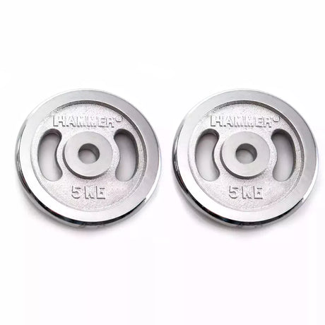 Set of 60 kg Chrome Weights Gym Weights Iron Discs with Handle cod. 4681 Hammer Line 