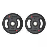 Polyurethane Coated Steel Disc with Handles for Barbell - Hole diam. 50 mm-2 discs of 15.0 kg-PU WEIGHT DISCS Hammer line cod. 4709 