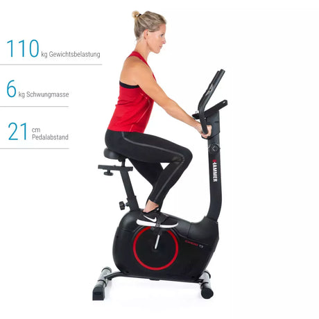 Cyclette Cardio T3 Linea Hammer Fitness Gym Bike Bici da Camera Peso massimo utente: 110 kg cod. 4860 - TIMESPORT24