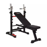 Inclinable/Reclining Flat Bench Folding Bench and Barbell Rack Force 4.0 Multifunction Gym Max User Weight 180 Kg. Foldable Space-Saving Hammer Line cod. 5202 