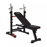 Panca Piana Inclinabile/Reclinabile Folding Bench and Barbell Rack Force 4.0 Multifunzione Palestra Peso Max Utente 180 Kg. Richiudibile Salvaspazio Linea Hammer cod. 5202