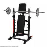 Panca Piana Inclinabile/Reclinabile Folding Bench and Barbell Rack Force 4.0 Multifunzione Palestra Peso Max Utente 180 Kg. Richiudibile Salvaspazio Linea Hammer cod. 5202