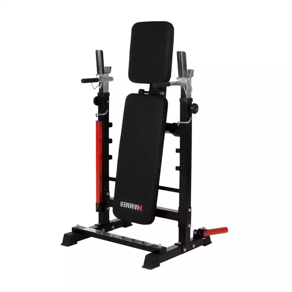 Panca Piana Inclinabile/Reclinabile Folding Bench and Barbell Rack Force 4.0 Multifunzione Palestra Peso Max Utente 180 Kg. Richiudibile Salvaspazio Linea Hammer cod. 5202