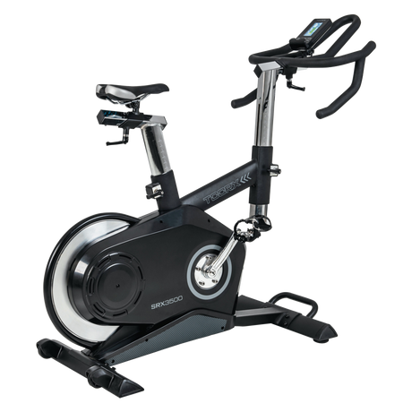 Gym Bike Elettromagnetica SRX-3500 HRC Volano Posteriore - Scatto Libero - Ricevitore Wireless e Fascia Cardio Inclusa -APP Ready- Linea Toorx Chrono PRO Line - TIMESPORT24