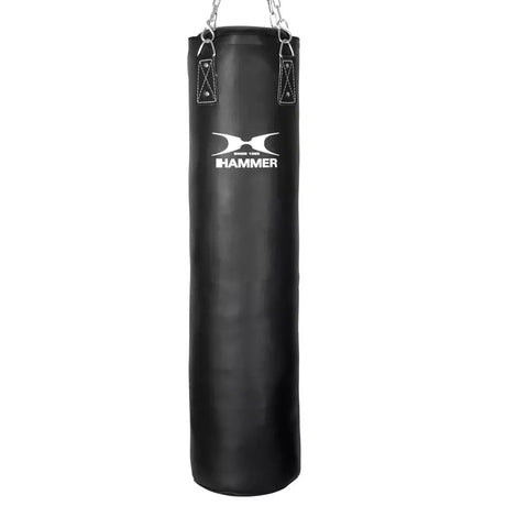 Sacco Boxe in Pelle Sintetica Nero Premium Black Kick mis. 100x35 cm Peso 31 Kg. Linea Hammer cod. 93209 - TIMESPORT24