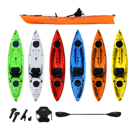 ACQUAPRIMA FISHING BIG MAMA KAYAK - CANOA MONOPOSTO DA 310 CM + 2 GAVONE + 3 PORTACANNA + 1 SEGGIOLINO + 1 PAGAIA (FULL PACK) - TIMESPORT24