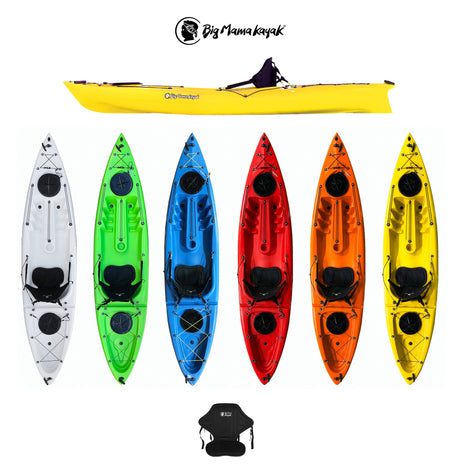 Canoa monoposto Acquaprima Big Mama Kayak monoposto da 310 cm + 2 gavoni + 1 seggiolino (PACK 2) - TIMESPORT24