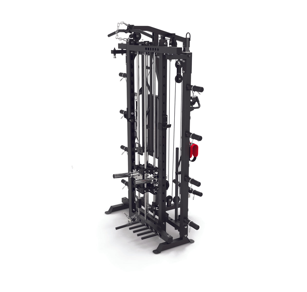 ASX-3000 Stazione multifunzione pieghevole a caricamento dischi all in one - Rack functional con traliccio per le trazioni + Smith machine + Lat machine & low row + Dual pulley TOORX