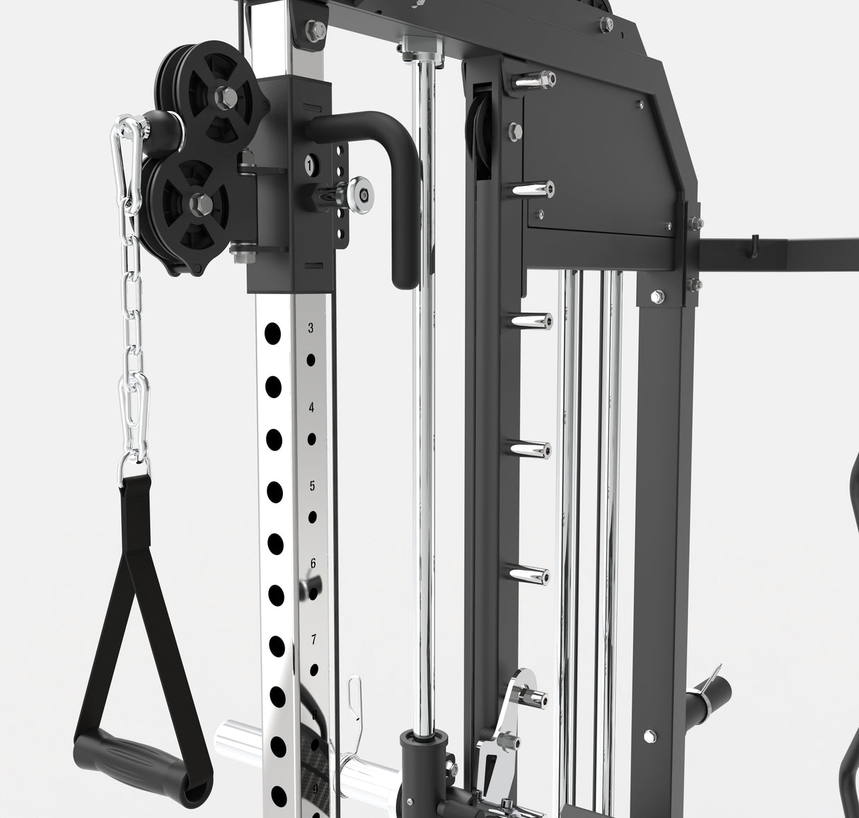ASX-5000 Professional all in one multifunction station weight pack 2 x 90 kg - Dual Pulley + Smith machine + Rack functional with pylon for chin-ups and TOORX dip station 