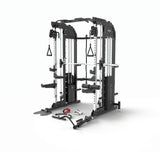 ASX-5000 Professional all in one multifunction station weight pack 2 x 90 kg - Dual Pulley + Smith machine + Rack functional with pylon for chin-ups and TOORX dip station 