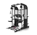 ASX-5000 Professional all in one multifunction station weight pack 2 x 90 kg - Dual Pulley + Smith machine + Rack functional with pylon for chin-ups and TOORX dip station 