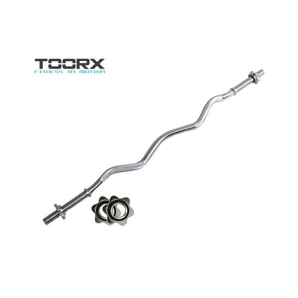 Bilanciere CURL Cromato 120 cm. Chiusura a Vite Linea Toorx cod. BCV-120 - TIMESPORT24