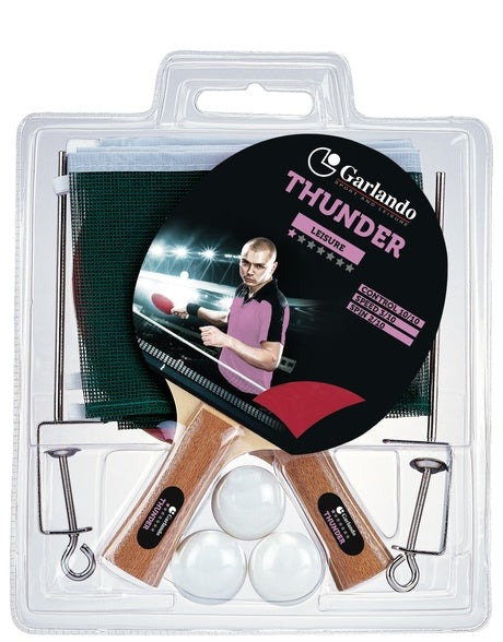 Set Da Ping Pong Thunder Plus Composto di 2 racchette 1 stella + 3 palline 1 stella + Rete e Tendi-Rete Tennis Tavolo Garlando cd. 2C4-44 - TIMESPORT24