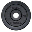 Disco Ghisa Gommato - 2 kg. Ø Foro 25 mm. Linea Toorx cod. DGG-2 - TIMESPORT24