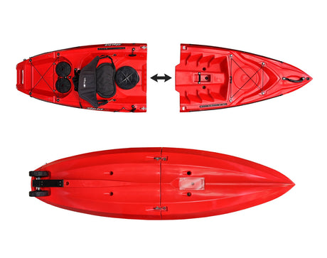 kayak divisibile modello Split 1 Big Mama kayak, canoa modulare, si monta in 30 secondi ( rosso ) - TIMESPORT24