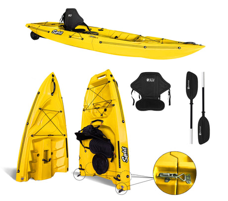 kayak componibile Split 1 Big Mama kayak, canoa modulare, si monta in 30 secondi ( giallo) - TIMESPORT24
