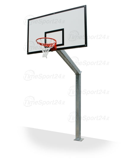 Ab1308 1 Pair Single-tube Basketball System Section 15 X 15 Cm. with fixing plate CERTIFIED ACCORDING TO UNI EN 1270 