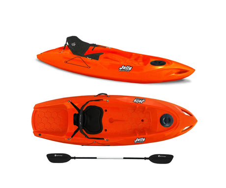 Canoa monoposto Jolly 2.0 Big Mama Kayak 260 cm + 1 gavone + 1 pagaia + seggiolino (FULL PACK) Made in Italy - ARANCIONE - TIMESPORT24