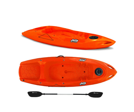 Kayak 1 posto Jolly 2.0 Big Mama Kayak canoa 260 cm + 1 gavone + 1 pagaia in omaggio (PACK 1) Made in Italy - ARANCIONE - TIMESPORT24