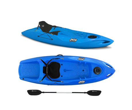 Canoa monoposto Jolly 2.0 Big Mama Kayak 260 cm + 1 gavone + 1 pagaia + seggiolino (FULL PACK) Made in Italy - AZZURRO - TIMESPORT24