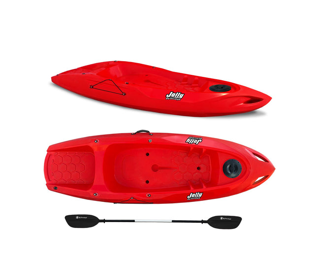 Kayak 1 posto Jolly 2.0 Big Mama Kayak canoa 260 cm + 1 gavone + 1 pagaia in omaggio (PACK 1) Made in Italy - ROSSO - TIMESPORT24