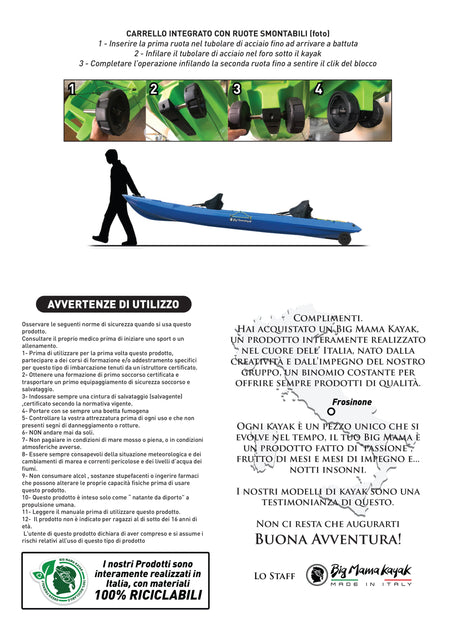kayak componibile Split 1 Big Mama kayak, canoa modulare, si monta in 30 secondi ( giallo) - TIMESPORT24