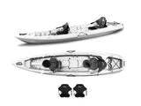 Two-seater canoe Mojito Big mama kayak - 380 cm kayak - 2 adult seats + 1 child seat + 2 lockers + 2 integrated wheels + 2 seats - WHITE 