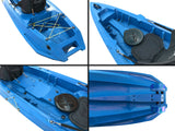 Two-seater canoe Mojito Big mama kayak - 380 cm - 2 adult seats + 1 seat + 2 lockers + 2 integrated wheels + 2 free paddles - LIGHT BLUE 