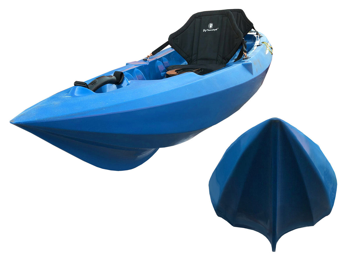 Canoa biposto da pesca - Mojito Fishing Big mama kayak - kayak 380 cm - 2 posti adulto + 1 posto bambino + 2 gavoni + 2 ruote integrate + 2 pagaie + 2 seggiolini + 4 portacanne - GIALLO - TIMESPORT24