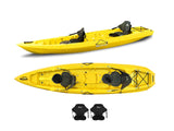 Two-seater canoe Mojito Big mama kayak - 380 cm kayak - 2 adult seats + 1 child seat + 2 lockers + 2 integrated wheels + 2 seats - YELLOW 