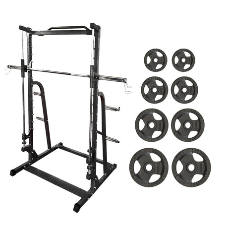 PACK WLX-70 SMITH MACHINE PROFESSIONAL STAZIONE DI SOLLEVAMENTO BARRA TRAZIONI INCLUSA COD.WLX-70 + DISCHI GHISA 100 KG TOTALI (2x5 kg + 2x 10 kg + 2 x15 kg + 2 x 20 kg) TOORX - TIMESPORT24