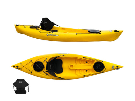 Kayak monoposto Privat 2.0 Big Mama Kayak canoa da 295 cm + 2 gavoni + 1 seggiolino (PACK 2) - GIALLO - TIMESPORT24