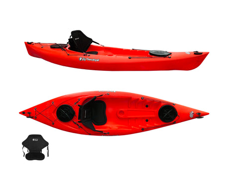 Kayak monoposto Privat 2.0 Big Mama Kayak canoa da 295 cm + 2 gavoni + 1 seggiolino (PACK 2) - ROSSO - TIMESPORT24