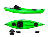 Single seat kayak Privat 2.0 Big Mama Single seat canoe kayak 295 cm + 2 lockers + 1 paddle + 1 seat (FULL PACK) - GREEN 