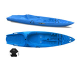 Canoa monoposto Skippy 2.0 Big mama kayak - Kayak 305 cm con 1 posto adulto + 1 posto bambino + seggiolino (PACK 2) - AZZURRO - TIMESPORT24
