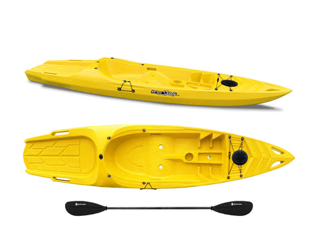 Kayak 1 posto Skippy 2.0 Expedition Big mama Kayak - Canoa 305 cm con 1 posto adulto + 1 posto bambino + pagaia (PACK 1) - GIALLO - TIMESPORT24