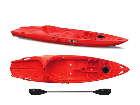 Kayak 1 posto Skippy 2.0 Expedition Big mama Kayak - Canoa 305 cm con 1 posto adulto + 1 posto bambino + pagaia (PACK 1) - ROSSO - TIMESPORT24