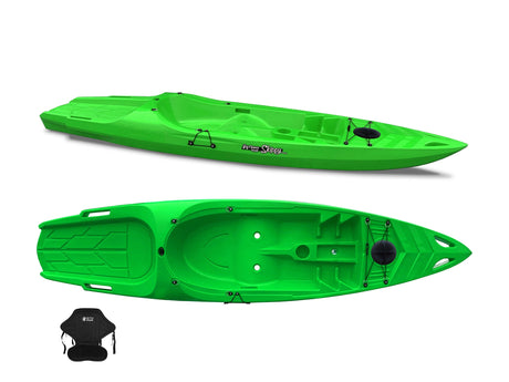 Canoa 1 posto singolo Skippy 2.0 Expedition Big mama kayak - Kayak 305 cm con 1 posto adulto + 1 posto bambino + seggiolino (PACK 2) -VERDE - TIMESPORT24