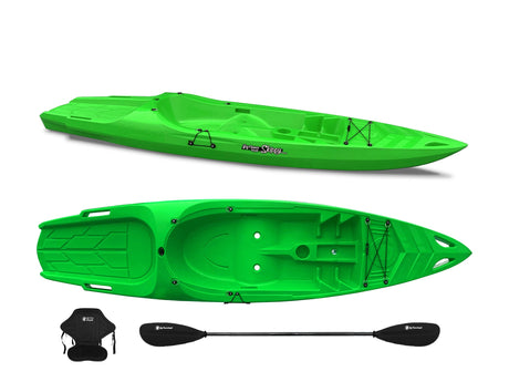 Canoa 1 posto singolo Skippy 2.0 Big mam- Kayak 305 cm con 1 posto adulto + 1 posto bambino + pagaia + seggiolino (FULL PACK) - VERDE - TIMESPORT24