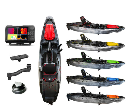 BIG MAMA KAYAK A PEDALI TRIKEN 330 GARMIN STRIKER VIVID 7CV ECOSCANDAGLIO + TRASDUTTORE + kit braccetto display - TIMESPORT24