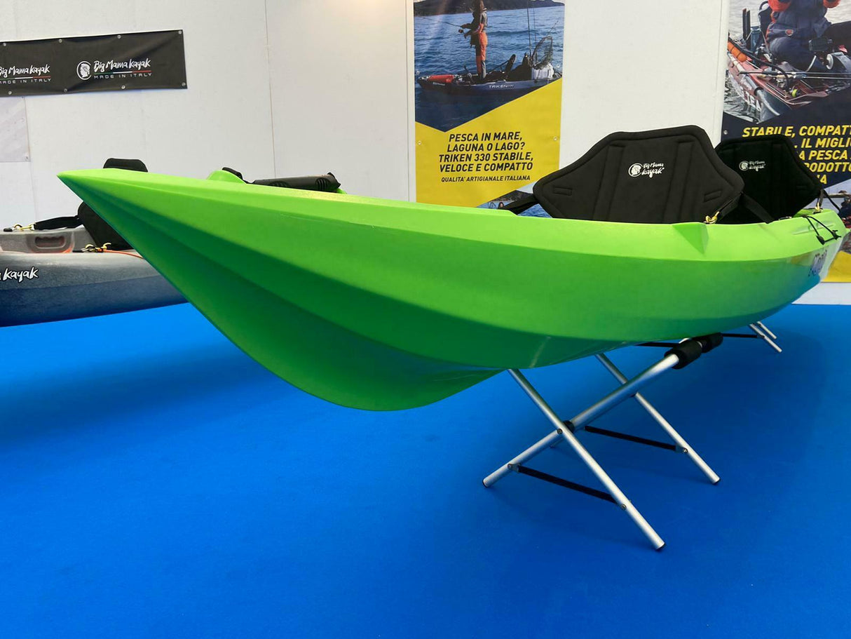 MOJITO FISHING BIG MAMA KAYAK CANOE 2 + 1 seats, 380 cm + 2 paddles + 2 seats + 2 lockers + 2 integrated wheels + 4 rod holders (FULL PACK) 