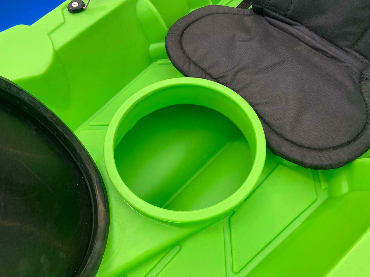 MOJITO FISHING BIG MAMA KAYAK CANOE 2 + 1 seats, 380 cm + 2 paddles + 2 seats + 2 lockers + 2 integrated wheels + 4 rod holders (FULL PACK) 