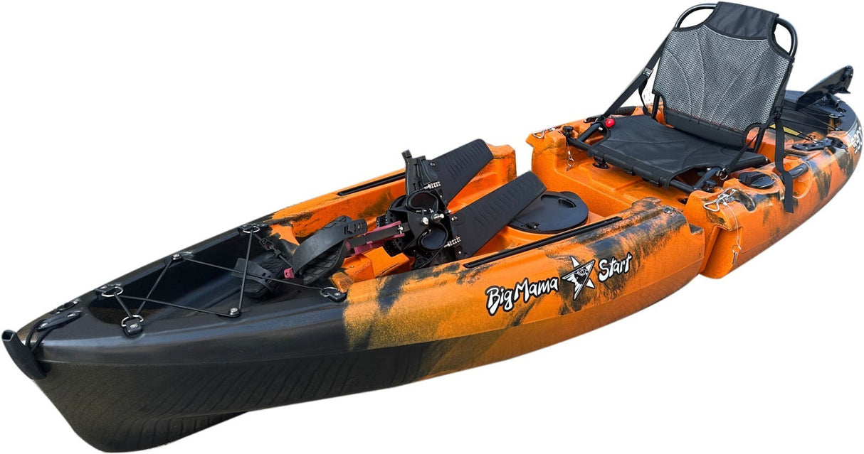PEDAL KAYAK DIVIDEABLE INTO 2 WITH BIG MAMA START S300 FINS color ORANGE 