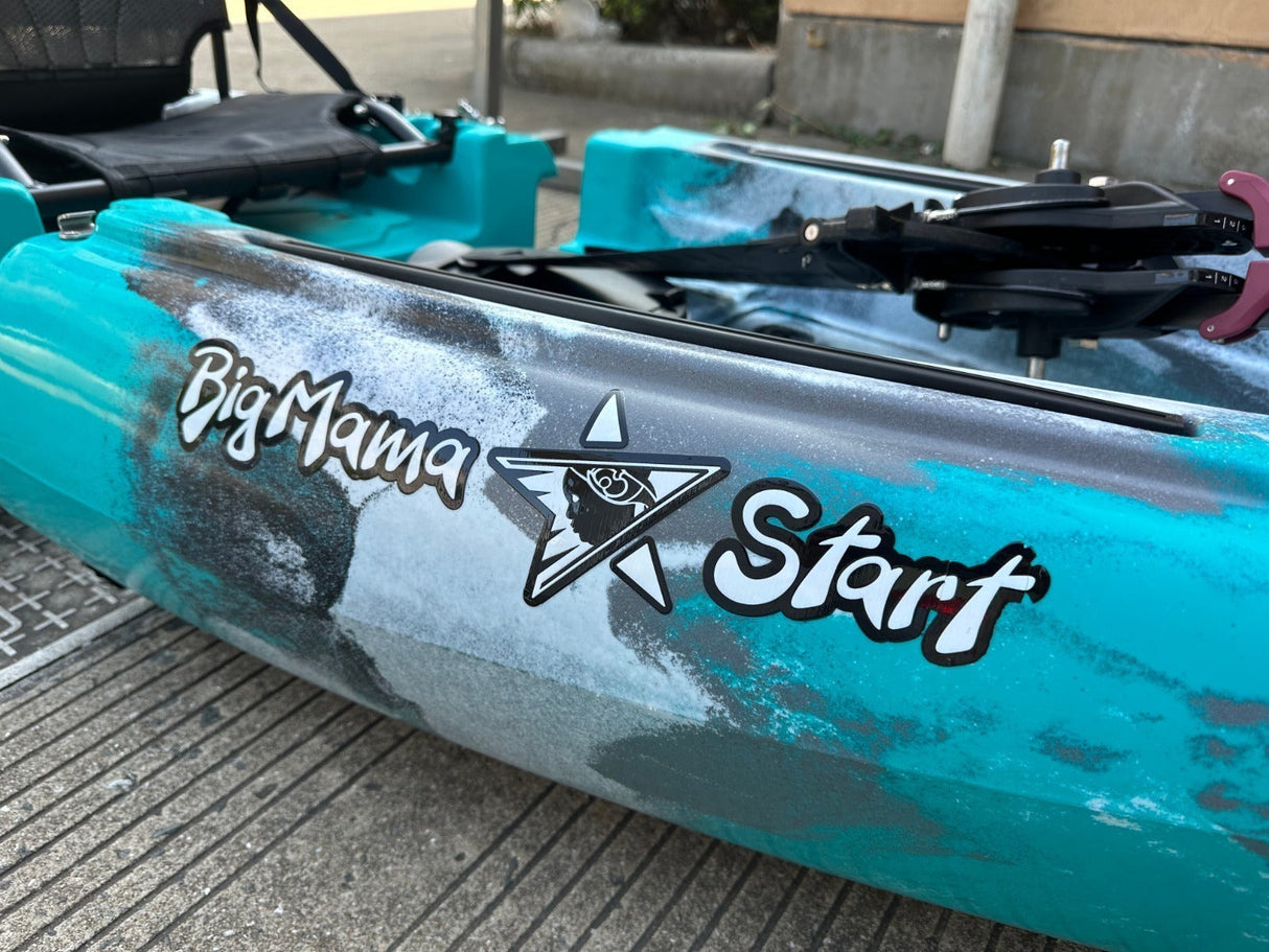 Kayak divisibile a pedali con pinne BIG MAMA START S300 colore Olive