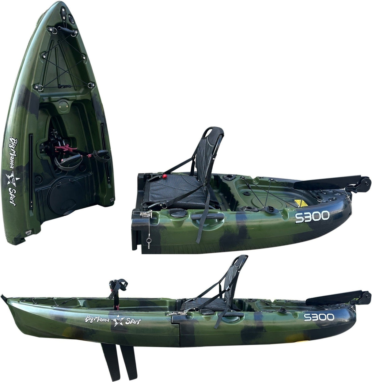 Kayak divisibile a pedali con pinne BIG MAMA START S300 colore blu - TIMESPORT24