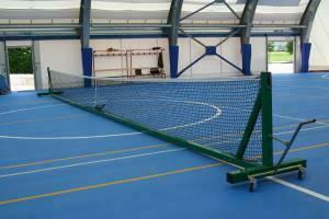 At1562 /4 Impianto Tennis Da Palestra In Acciaio Spostabile Su Ruote - TIMESPORT24
