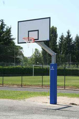 Ab1302/m Single-tube half basketball system section. 15 x 15 cm with socket to be buried and 165 cm overhang. CERTIFIED IN ACCORDANCE WITH UNI EN 1270 